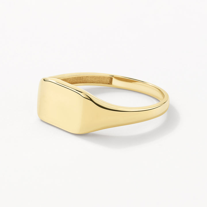 Medley Ring Engravable Rectangle Signet Pinky Ring in 10k Gold