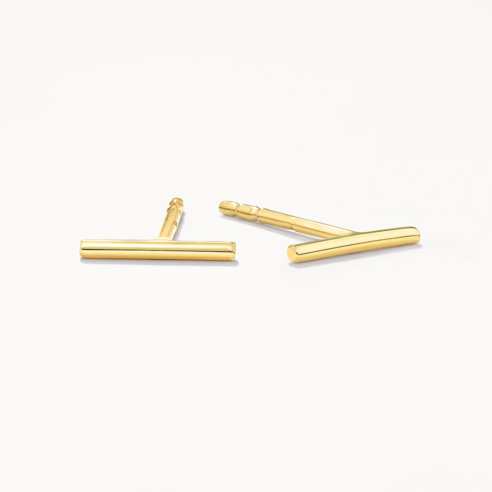 Medley Earrings Fine Bar Stud Earrings in 10k Gold