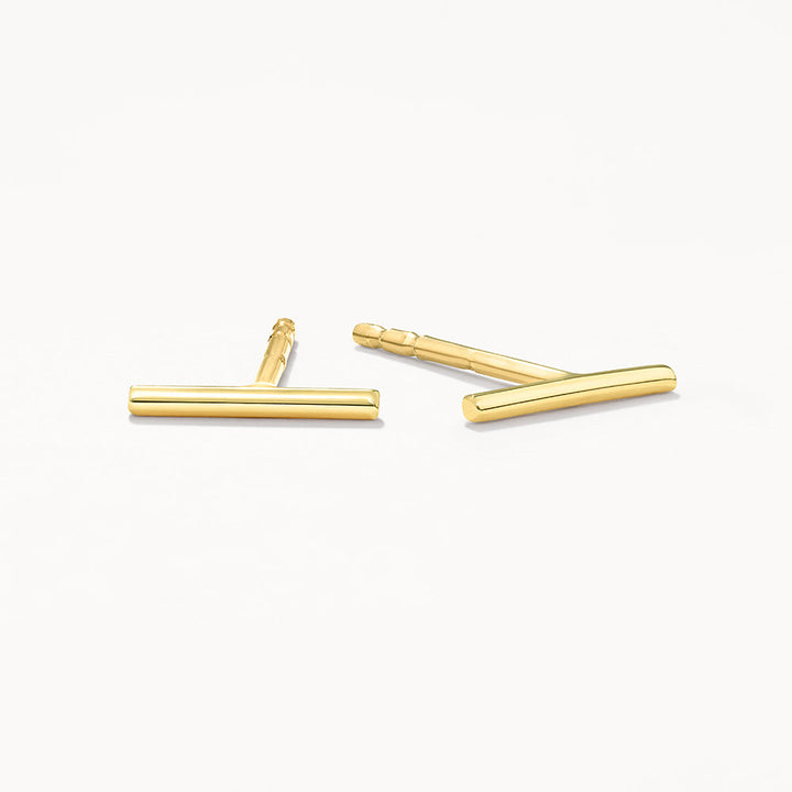 Medley Earrings Fine Bar Stud Earrings in 10k Gold