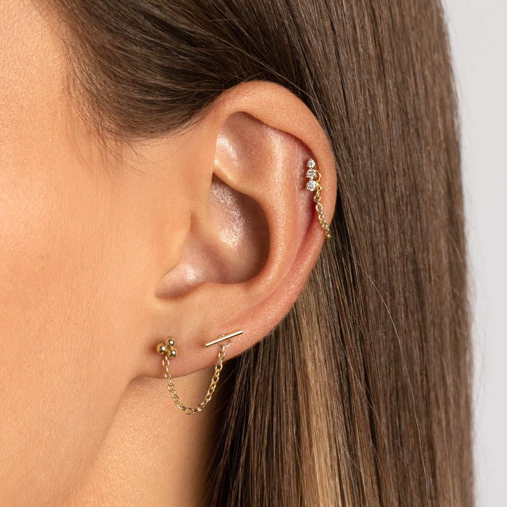 Medley Earrings Fine Bar Stud Earrings in 10k Gold
