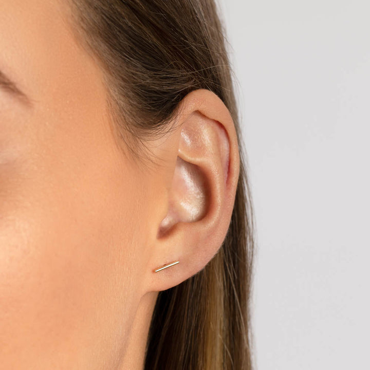 Medley Earrings Fine Bar Stud Earrings in 10k Gold