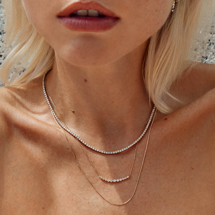Medley Necklace Fine Snake Chain in 10k Gold