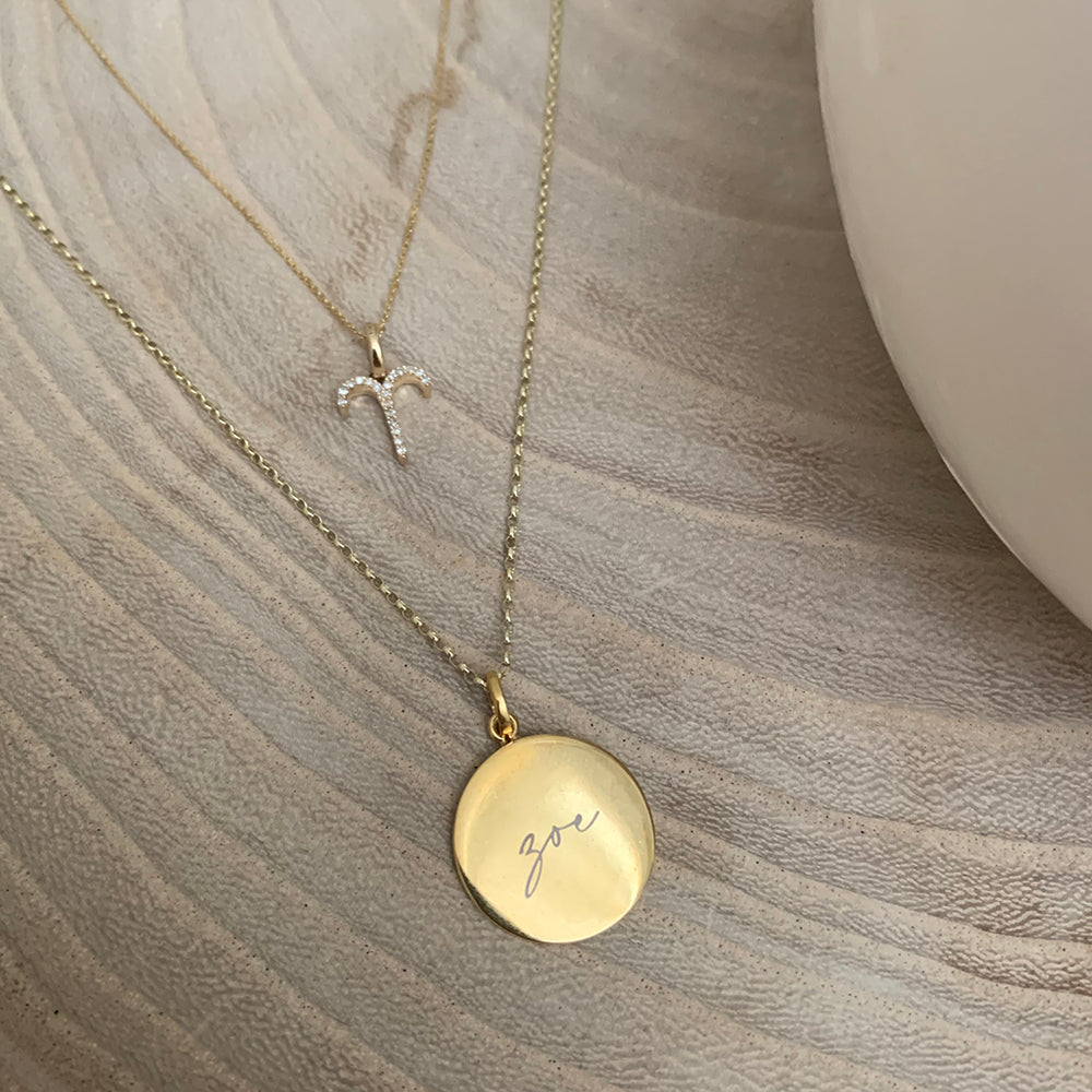 Medley Pendant Full Moon Pendant in Gold