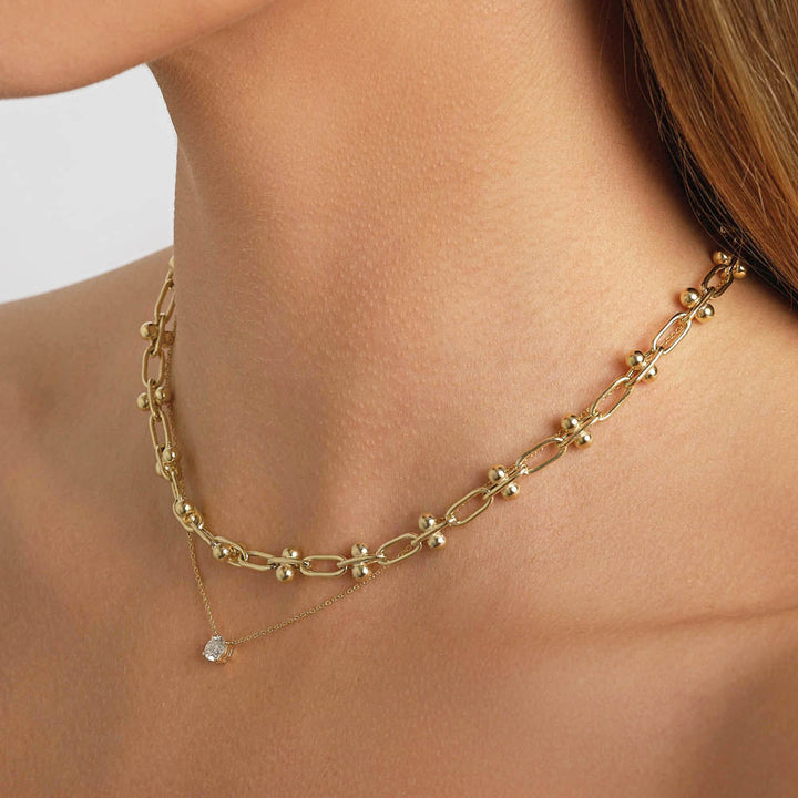 Medley Necklace Laboratory Grown Diamond 0.50ct Round Necklace in 10k Gold