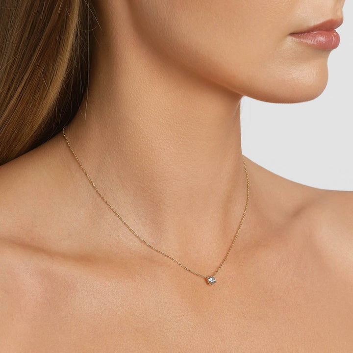 Medley Necklace Laboratory Grown Diamond 0.50ct Round Necklace in 10k Gold