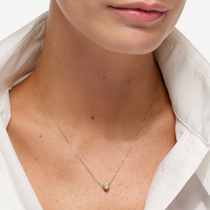 Medley Necklace Laboratory Grown Diamond 0.50ct Round Necklace in 10k Gold
