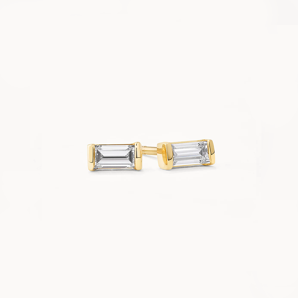 Baguette stud earrings discount