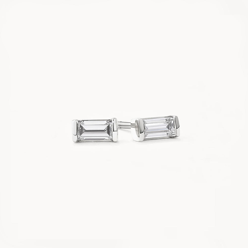 Baguette cut diamond earrings discount