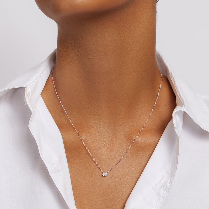 Medley Necklace Laboratory Grown Diamond 0.20ct Oval Necklace in Silver