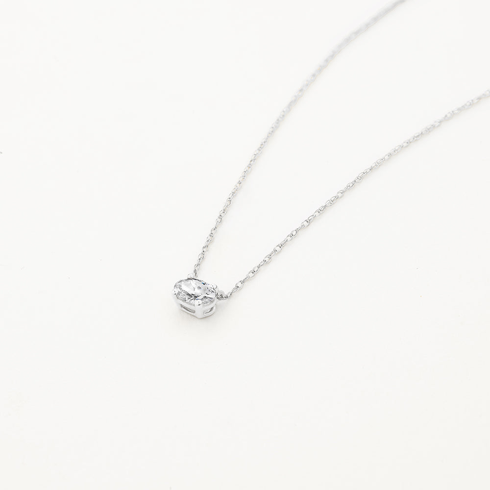 Medley Necklace Laboratory Grown Diamond 0.20ct Oval Necklace in Silver
