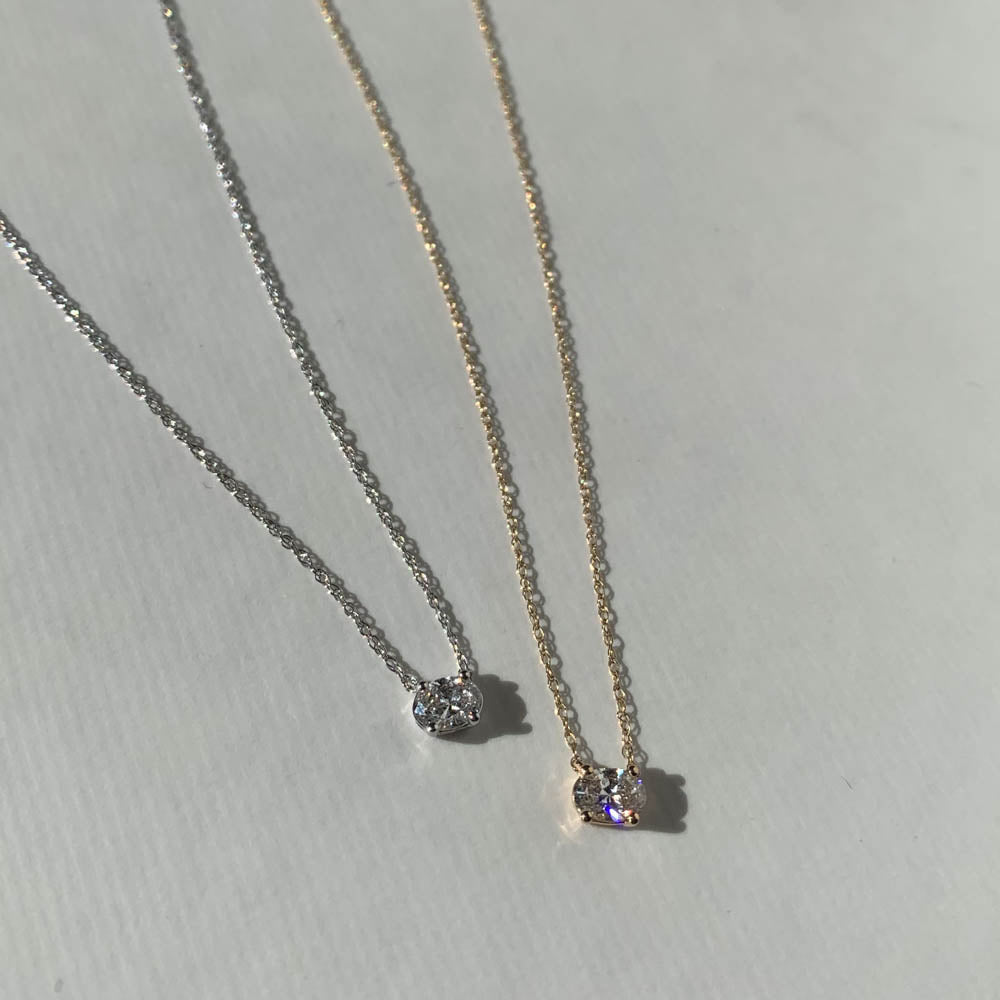Medley Necklace Laboratory Grown Diamond 0.20ct Oval Necklace in Silver