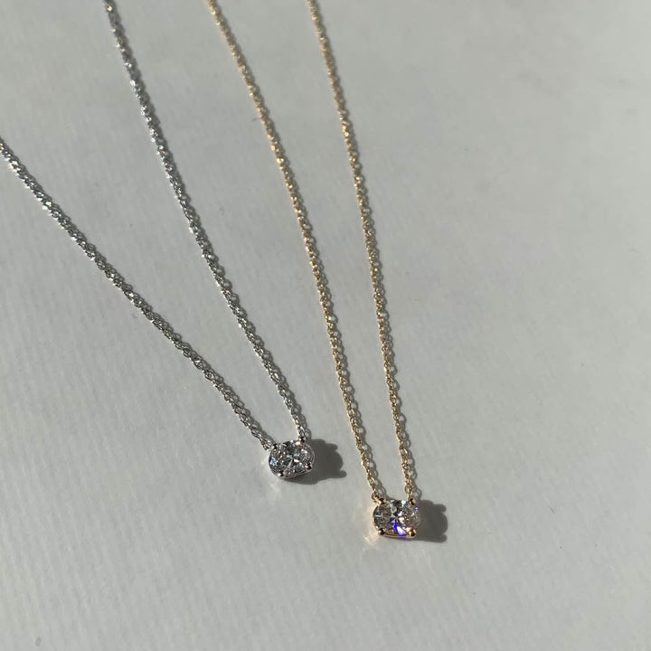 Medley Necklace Laboratory Grown Diamond 0.20ct Oval Necklace in Silver