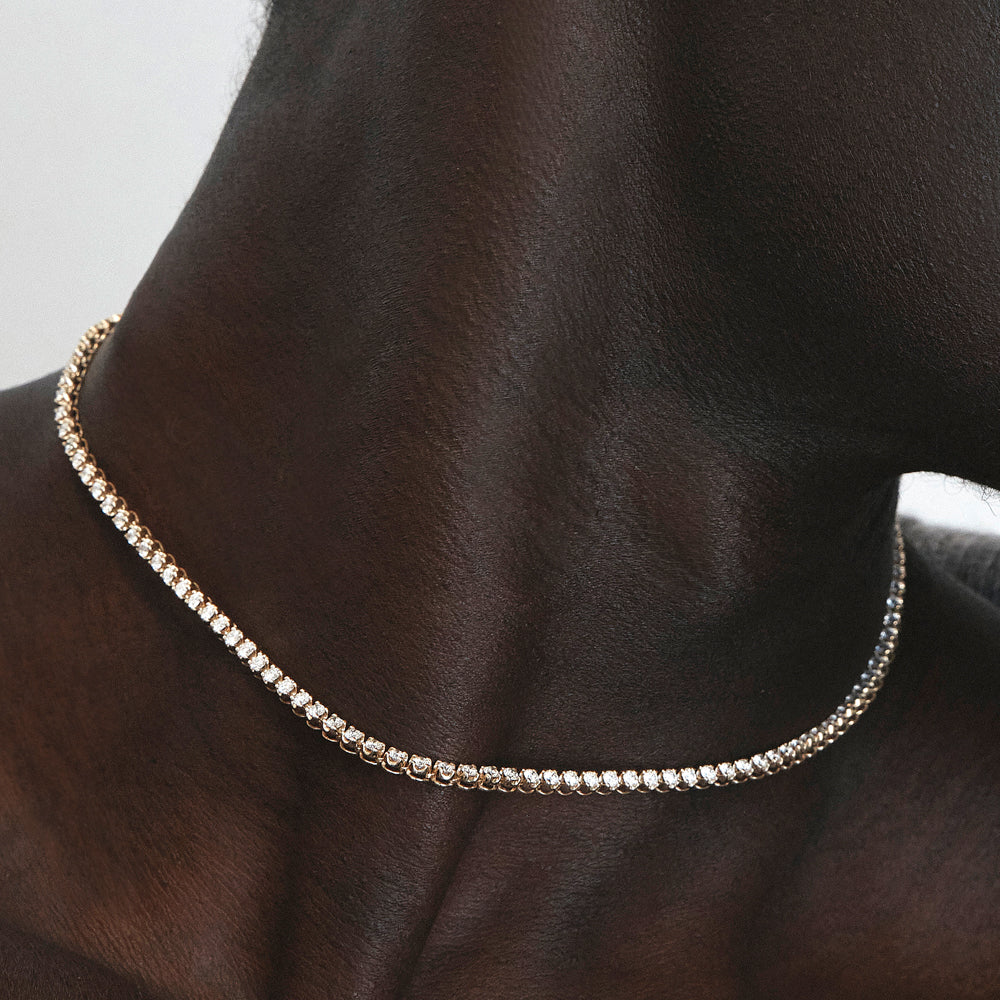 Medley Necklace Laboratory Grown Diamond 4.00ct Tennis Necklace in 10k Gold