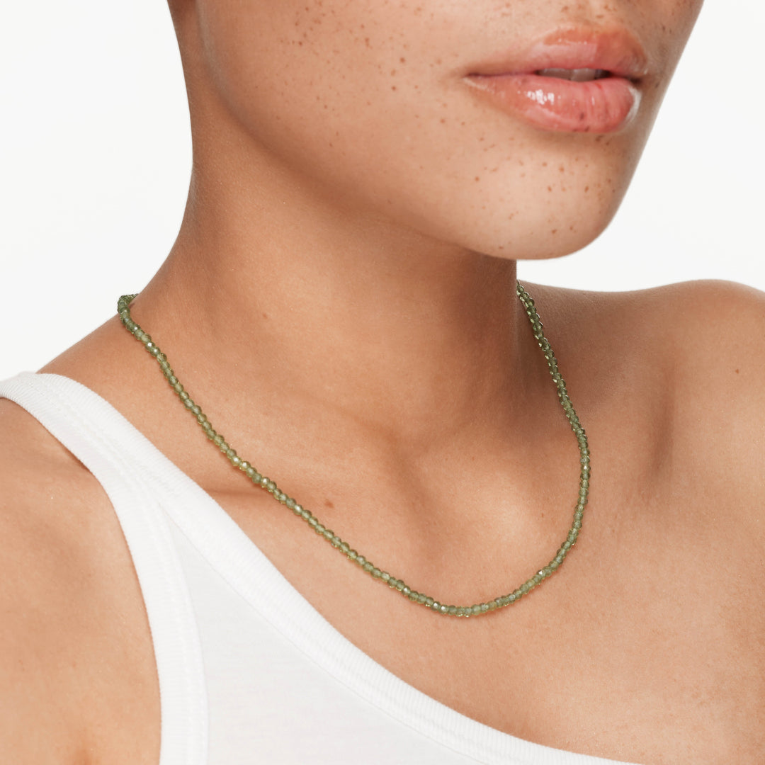 Medley Necklace Micro Aventurine Bead Necklace in Gold