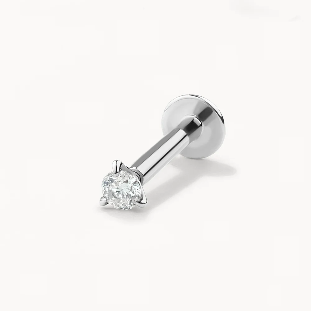 Micro Diamond Helix Stud in Silver Medley Jewellery