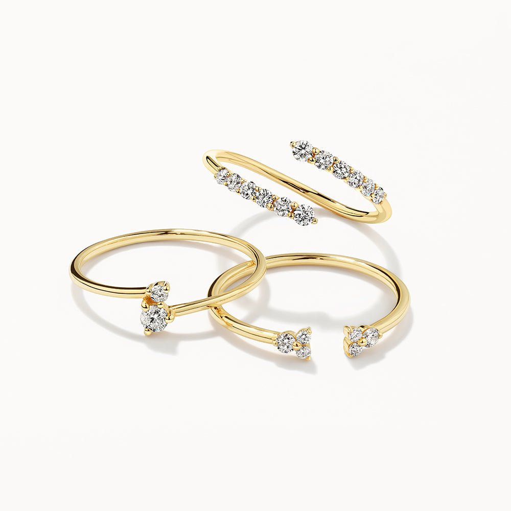 Medley Ring Micro Diamond Toi Et Moi Ring in 10k Gold