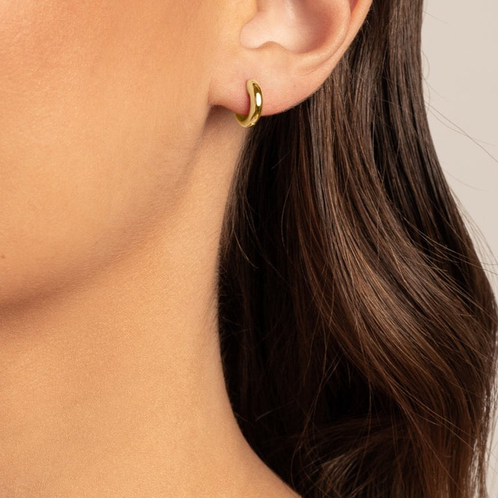 Medley Earrings Midi Huggie Earrings  in Gold