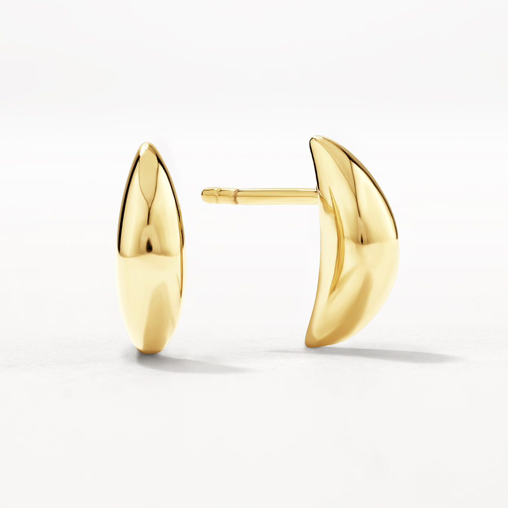 Domed Mini Stud Earrings -Silver