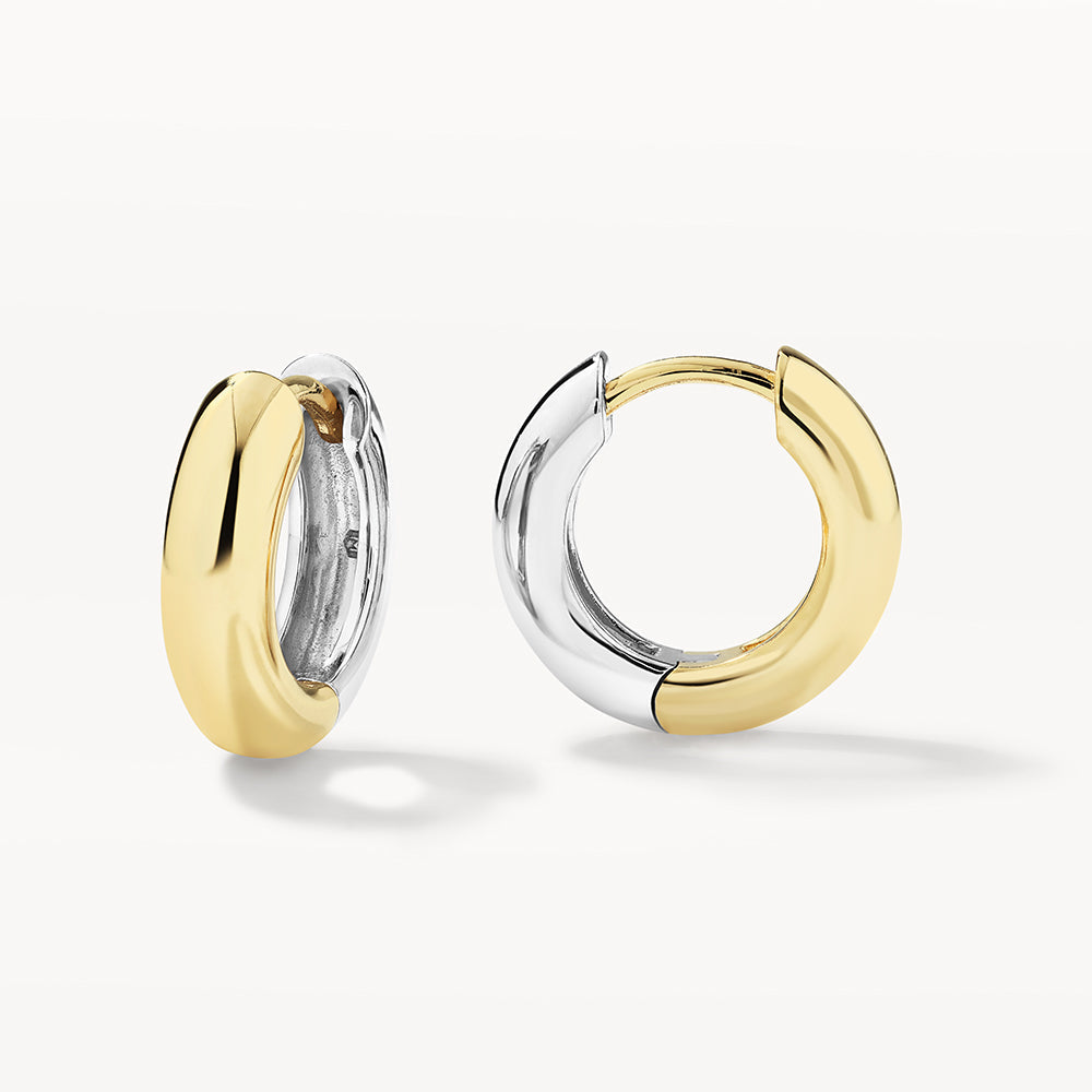 Medley Earrings Mini Mixed Metal Reversible Hoop Earring in Gold