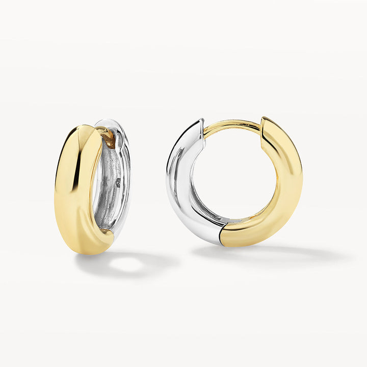 Medley Earrings Mini Mixed Metal Reversible Hoop Earring in Gold