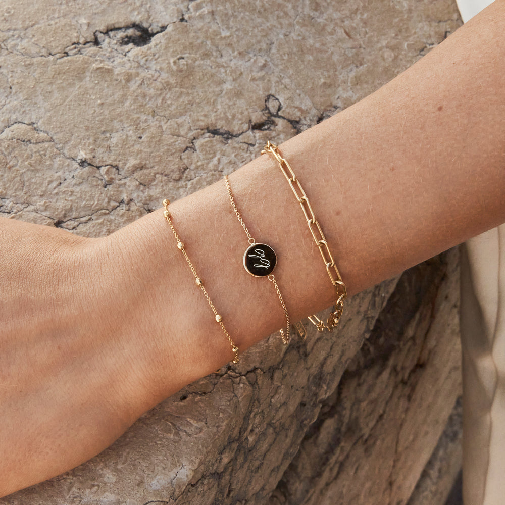 Medley Bangle/Bracelet Paperclip Chain Bracelet in Gold