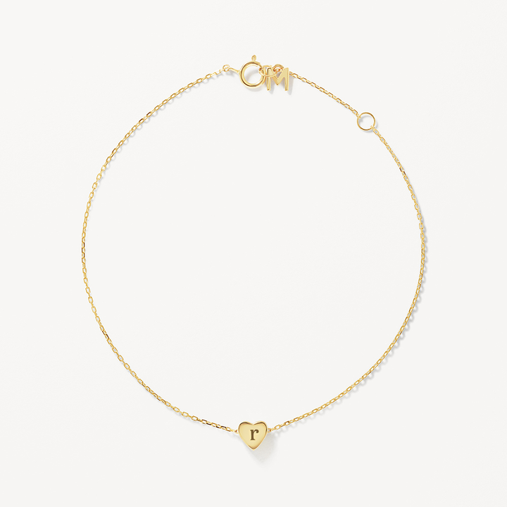 Medley Bracelets/Bangle Engravable Plain Heart Bracelet in 10k Gold