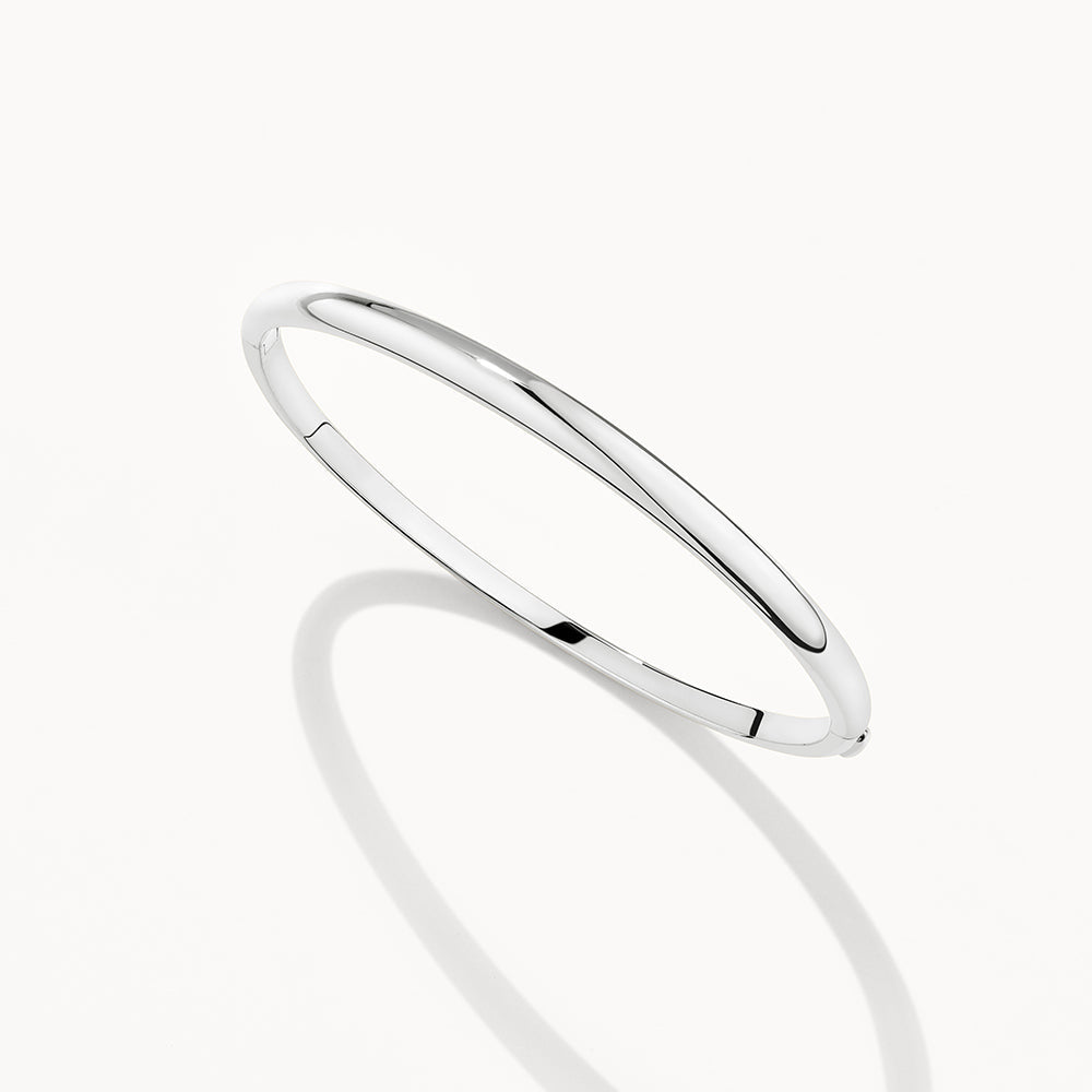 Medley Bangle/Bracelet Polished Plain Bangle in Silver