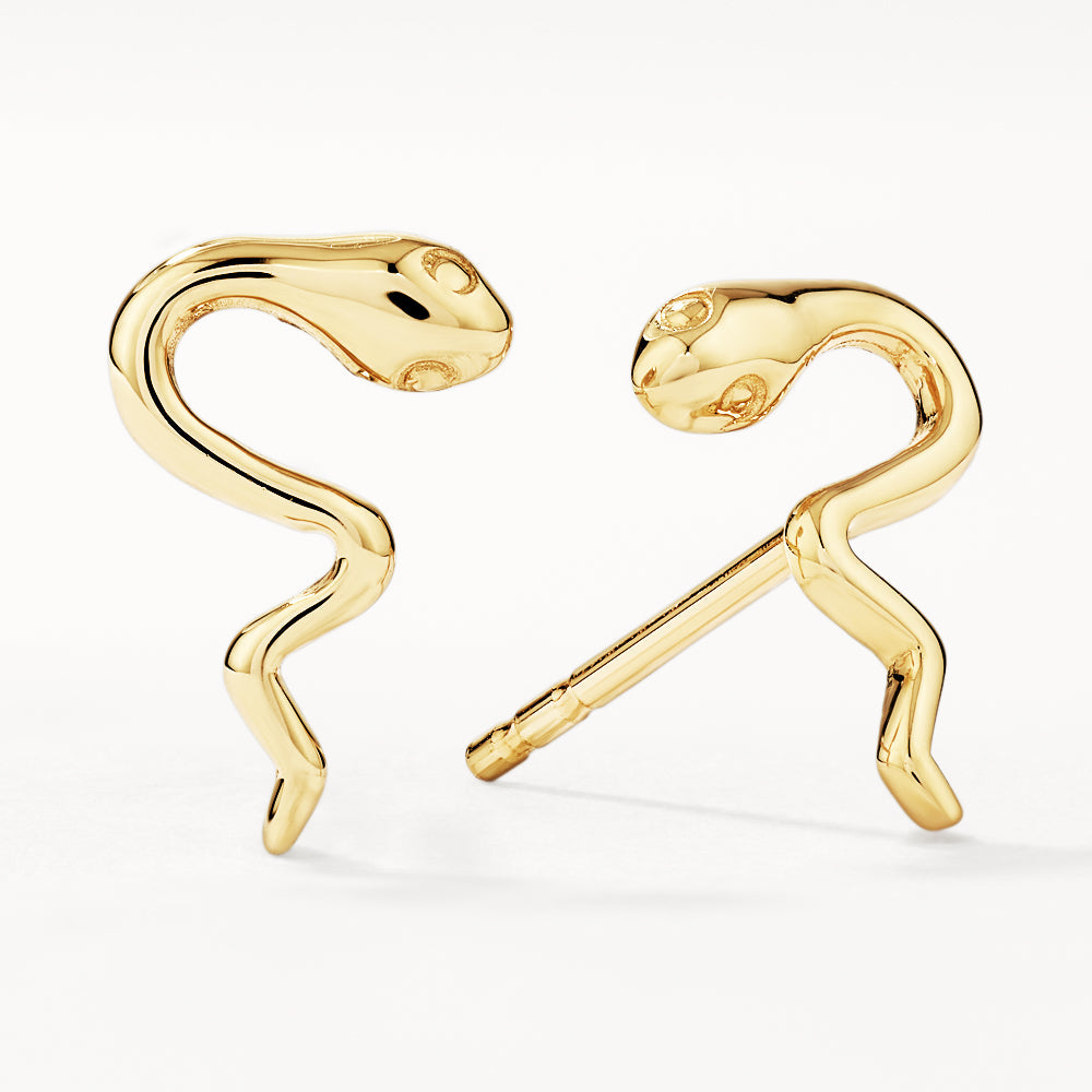 Snake Stud Earrings in 10k Gold Medley Jewellery