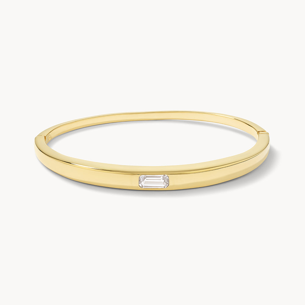Medley Bangle/Bracelet White Topaz Bangle in Gold