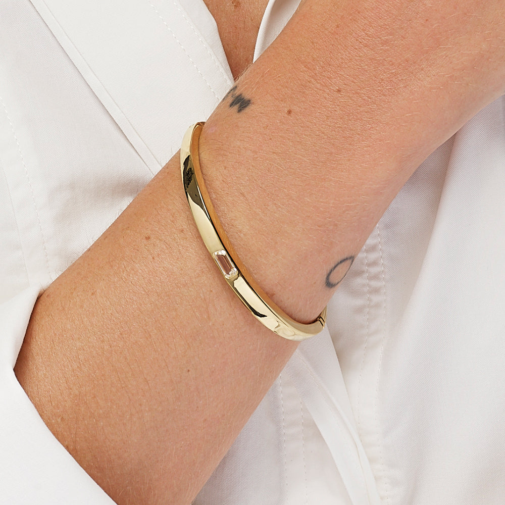 Medley Bangle/Bracelet White Topaz Bangle in Gold
