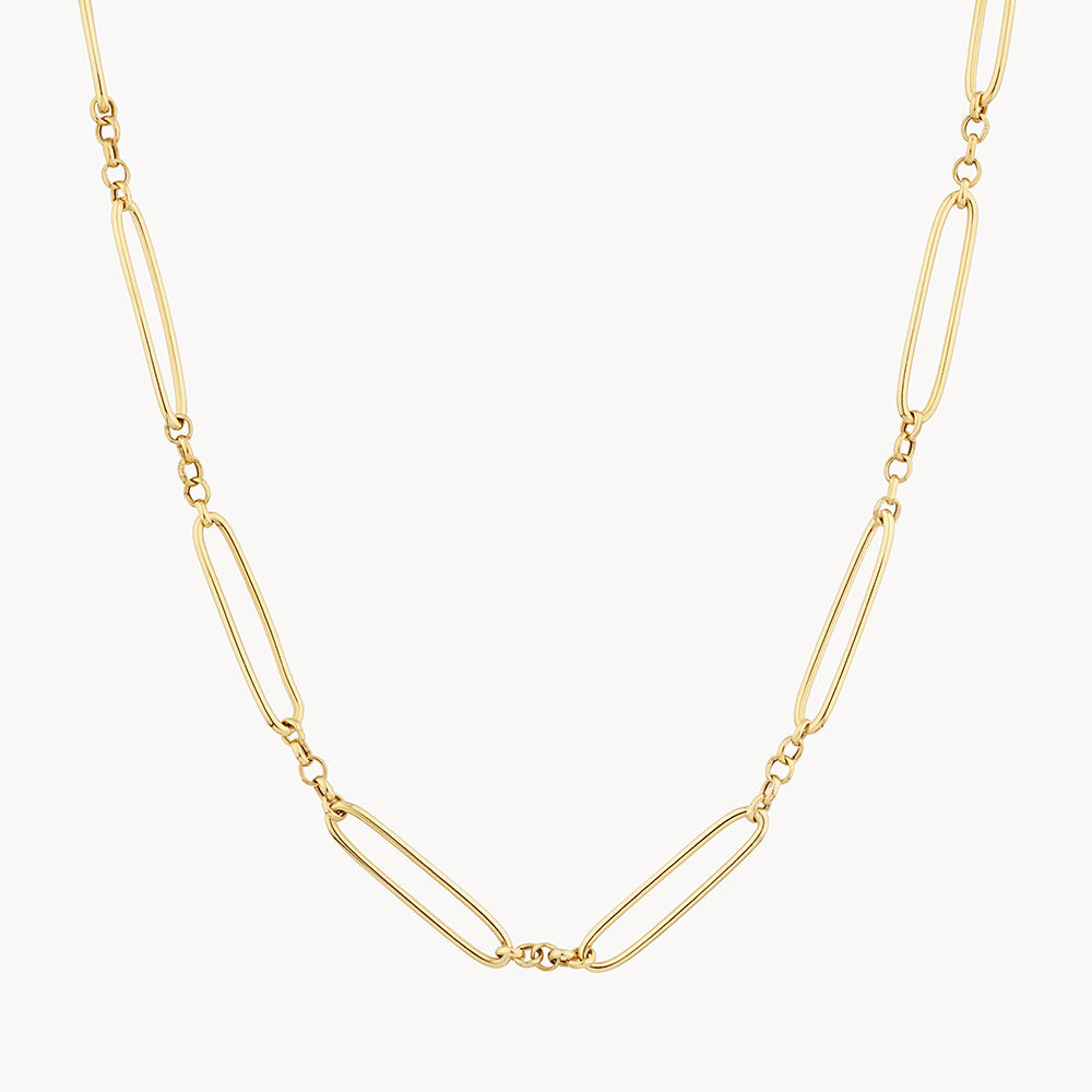 Medley Necklace Wire Paperclip Chain Necklace in Gold