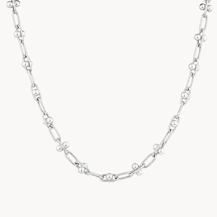 Medley Necklace Bauble Paperclip Chain Necklace in Silver
