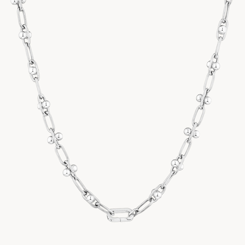 Medley Necklace Bauble Paperclip Chain Necklace in Silver