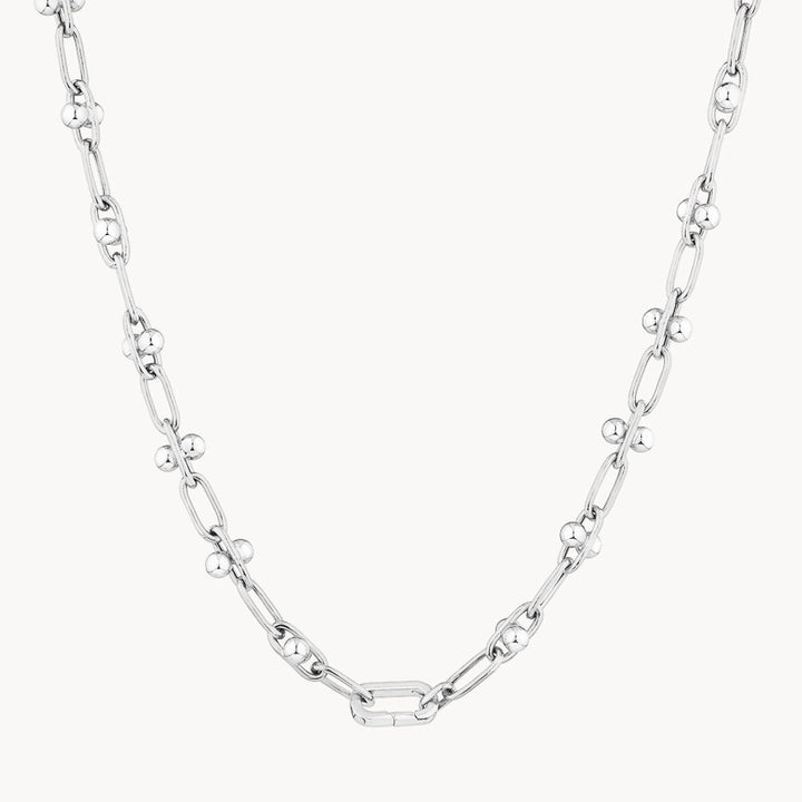 Medley Necklace Bauble Paperclip Chain Necklace in Silver