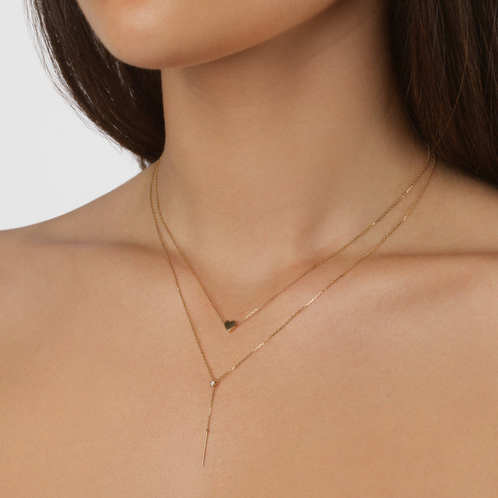 Medley Necklace Diamond Lariat Y Necklace in 10k Gold