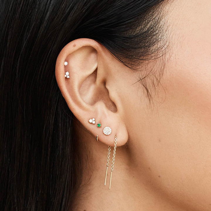 Medley Earrings Diamond Trio Helix Single Stud Earring in 10k Gold