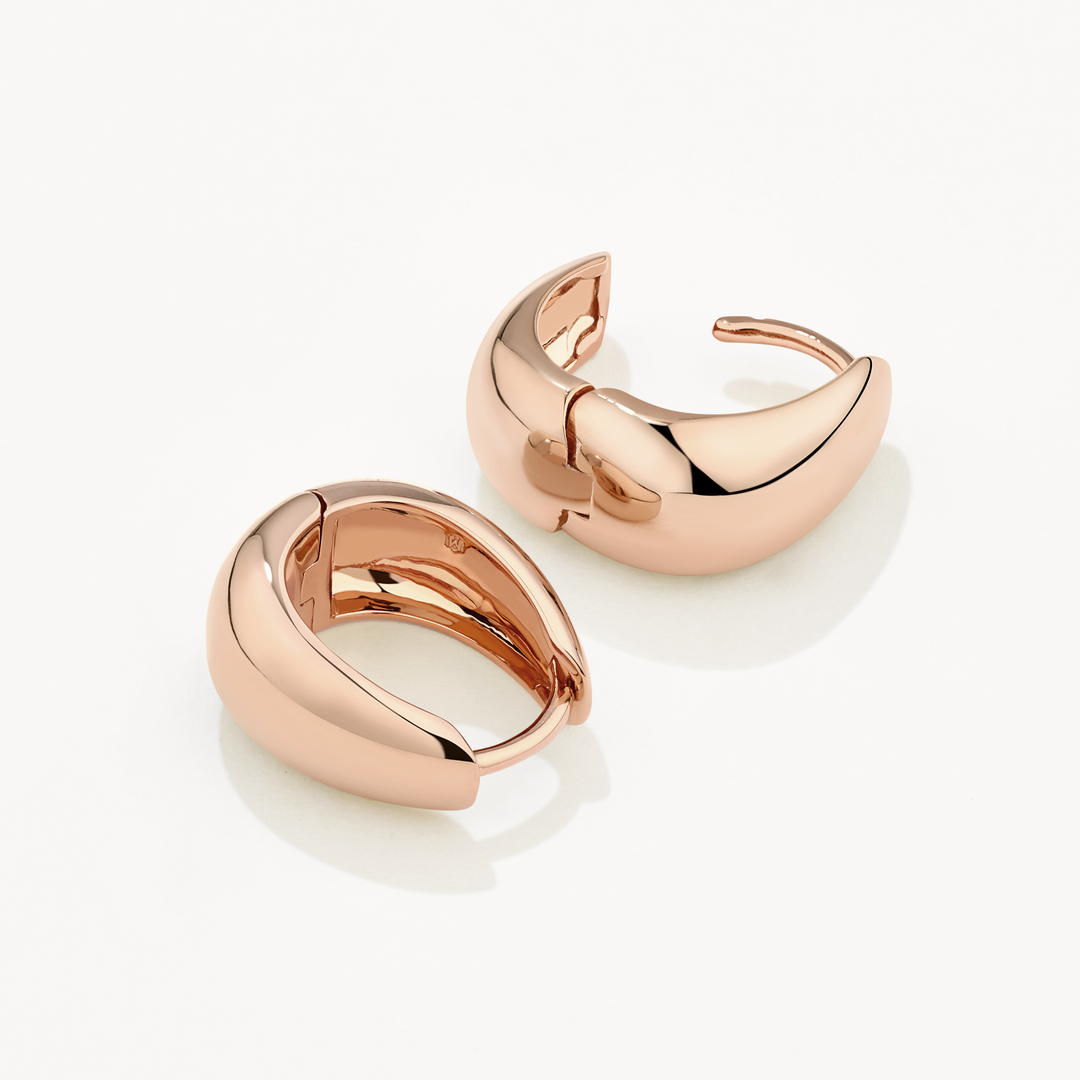 Medley Earrings Dome Huggie Hoops in Rose Gold