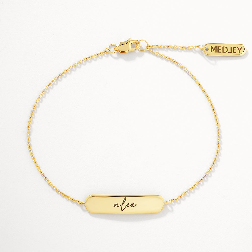 Name store bar bracelet