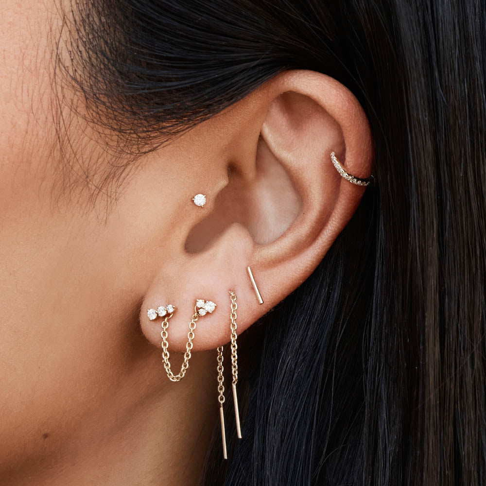 Medley Earrings Fine Bar Stud Earrings in 10k Gold