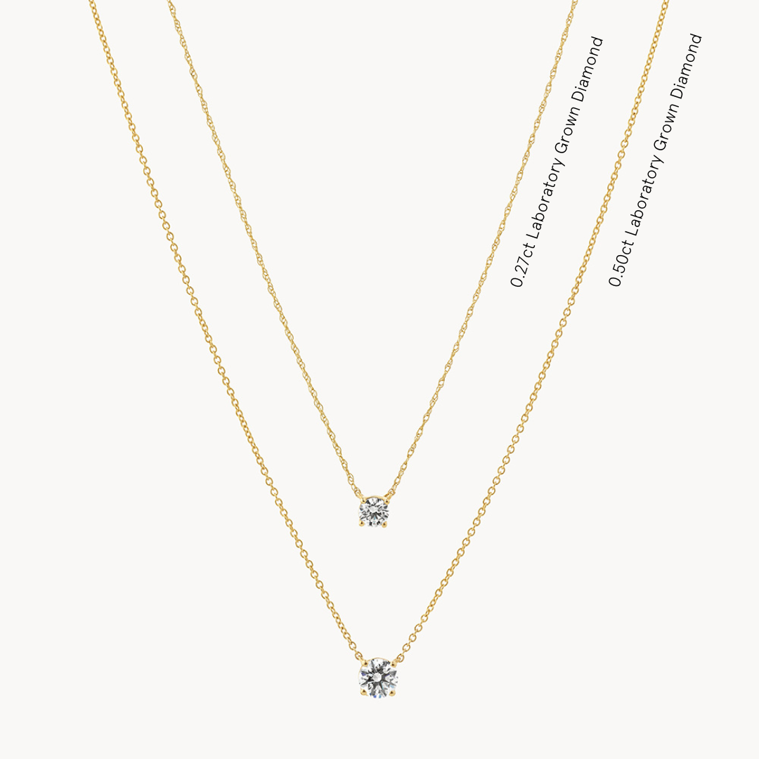 Medley Necklace Laboratory Grown Diamond 0.50ct Round Necklace in 10k Gold