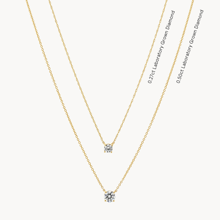 Medley Necklace Laboratory Grown Diamond 0.50ct Round Necklace in 10k Gold