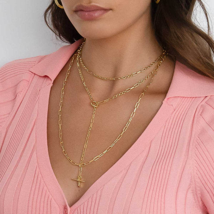 Medley Necklace Paperclip Chain Necklace in Gold