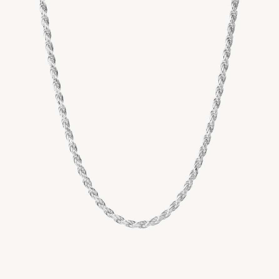 Mens rope shop necklace silver