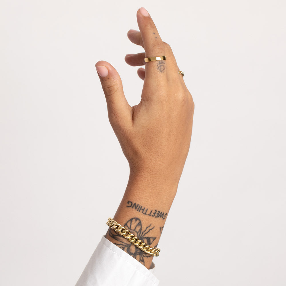 Medley Ring Slim Boyfriend Stacker Ring in Gold