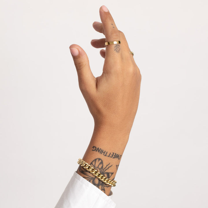 Medley Ring Slim Boyfriend Stacker Ring in Gold