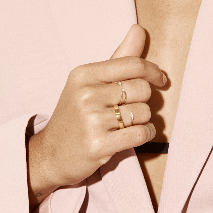 Medley Ring Slim Boyfriend Stacker Ring in Gold