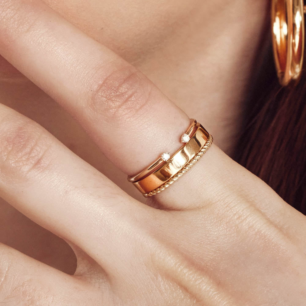 Medley Ring Slim Boyfriend Stacker Ring in Gold