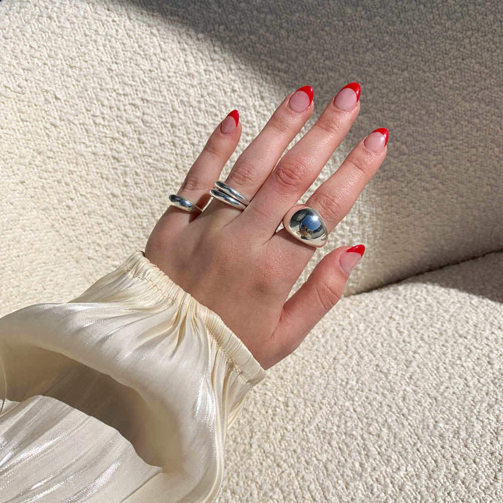 Medley Ring Slim Curve Dome Ring in Silver