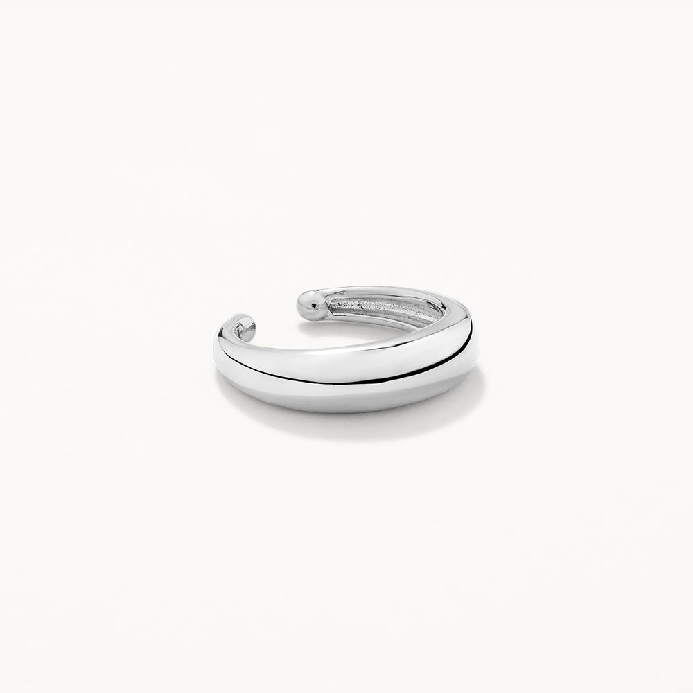 Medley Earrings Slim Curve Single Ear Cuff in Silver