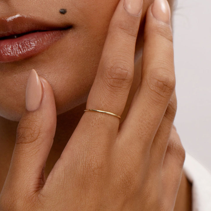 Medley Ring Thin Plain Stacker Ring in 10k Gold